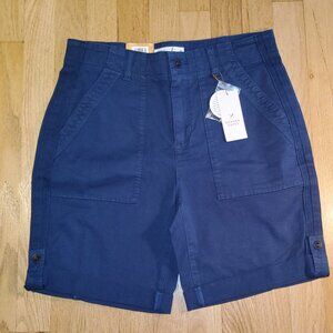 NWT Denver Hayes Hi-Rise Bermuda Women's short Taille Hauta Navy Blue Size 8